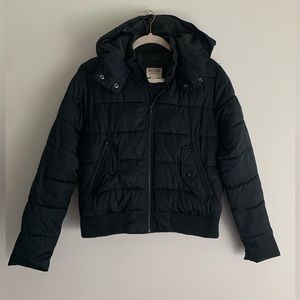 MOSSIMO SUPPLY CO. BLACK PUFFER HOODED COAT WOMENS SIZE L